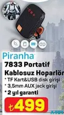 PİRANHA 7833 PORTATİF KABLOSUZ HOPARLÖR